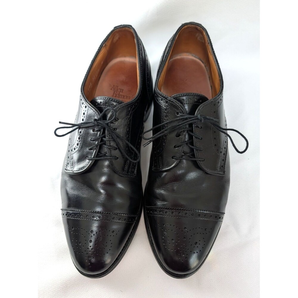 Allen Edmonds Sanford Cap Toe Oxford Dress Shoes Black Leather Mens Size 10 D US